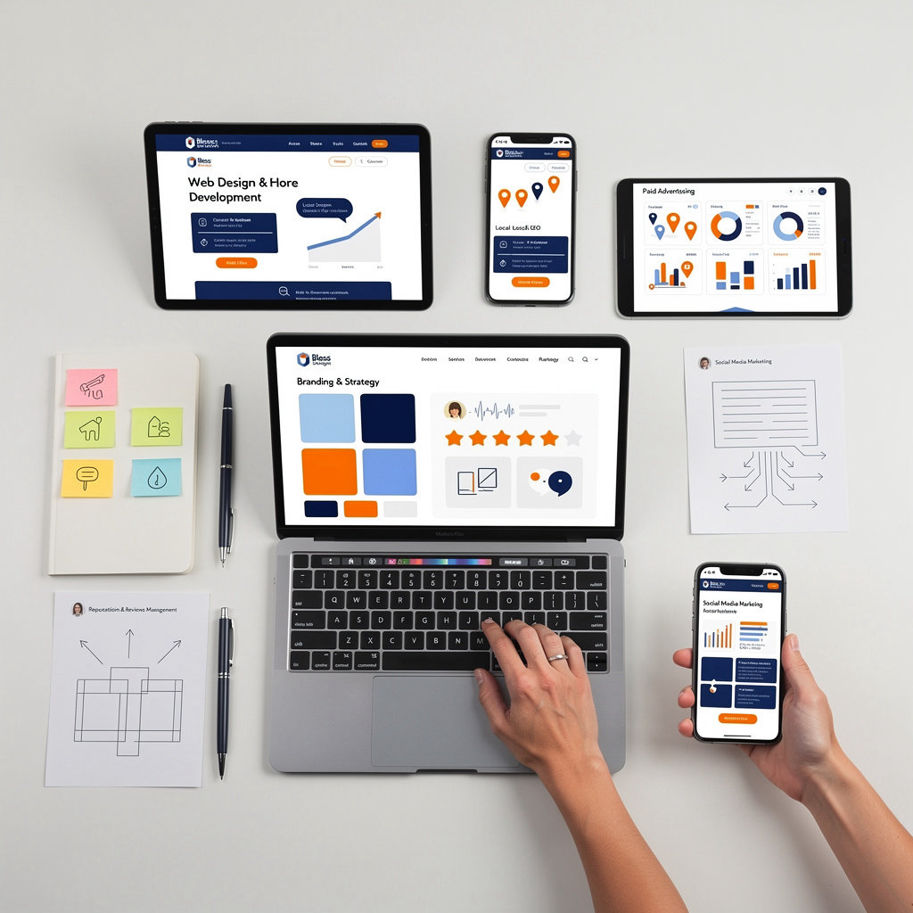 Bless Web Designs comprehensive service offerings and digital marketing solutions for Dallas businesses